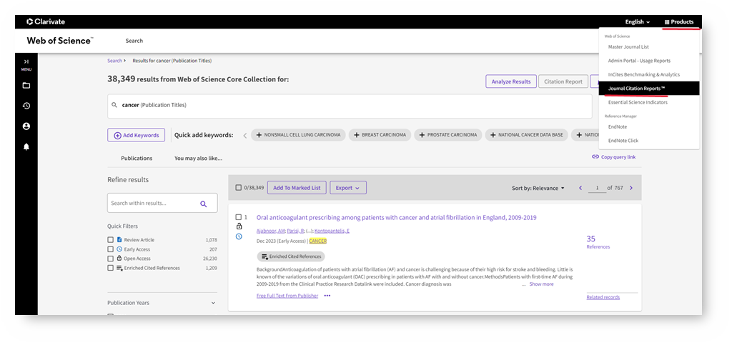 Journal Citation Reports